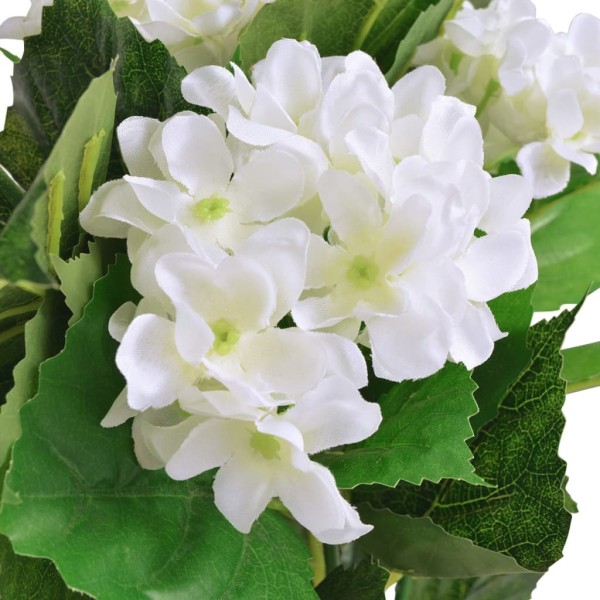 Planta artificial hortensia con macetero 60 cm blanca