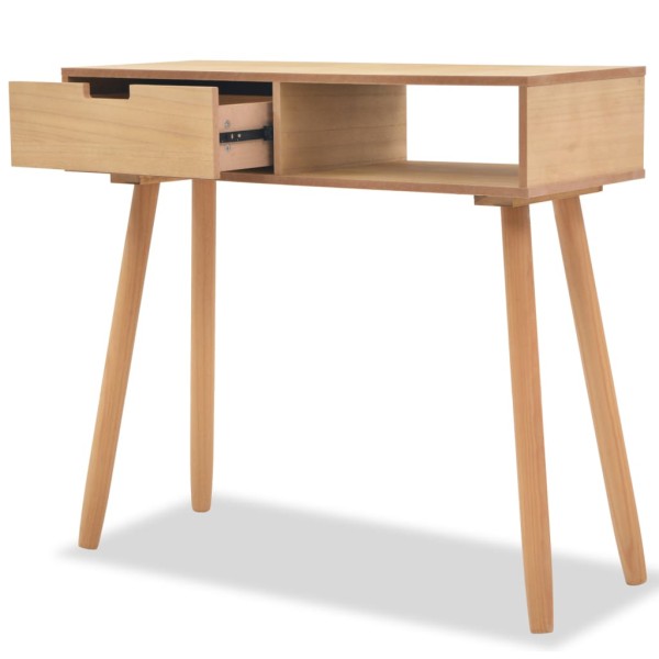 Mesa consola de madera maciza de pino 80x30x72 cm marrón