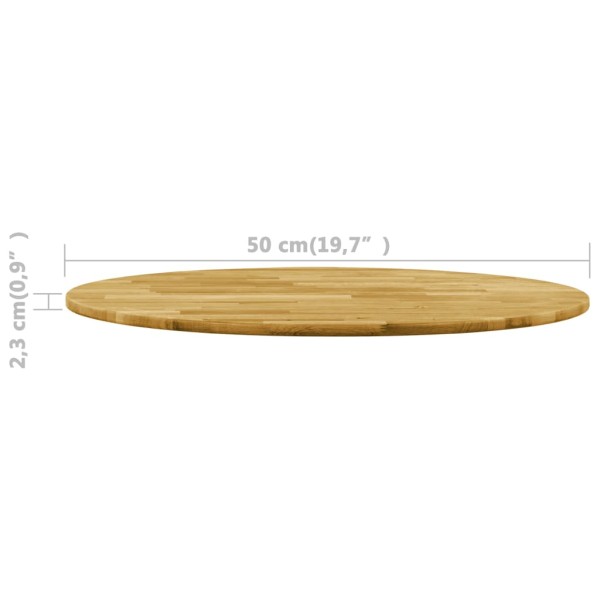 Superficie de mesa redonda madera maciza de roble 23 mm 500 mm