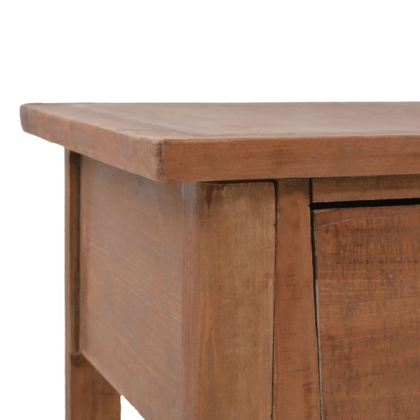 Mesa consola de madera de abeto maciza marrón 126x40x77,5 cm