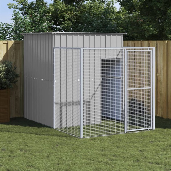 Caseta perros corral acero galvanizado gris claro 165x251x181cm