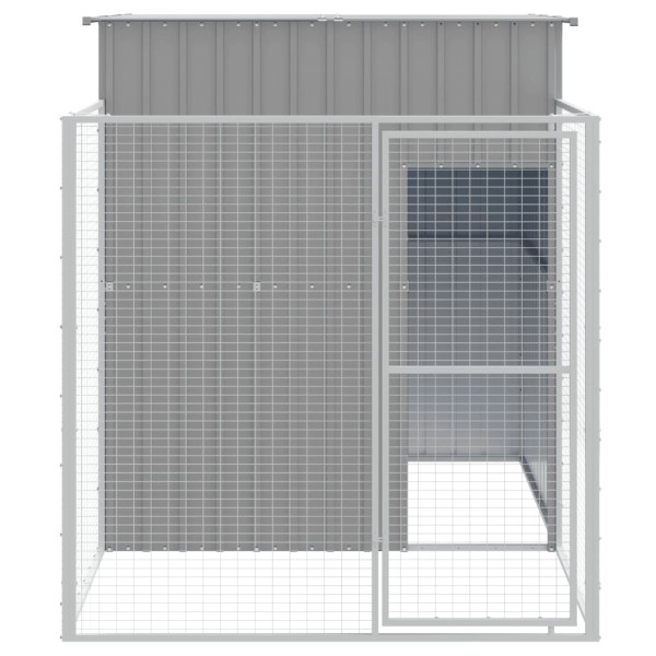 Caseta perros corral acero galvanizado gris claro 165x251x181cm