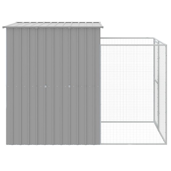 Caseta perros corral acero galvanizado gris claro 165x251x181cm