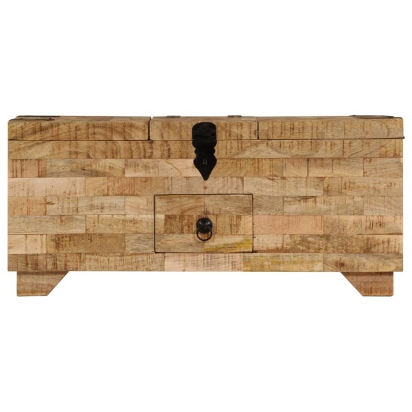 Mesa de centro de madera de mango maciza 80x40x35 cm