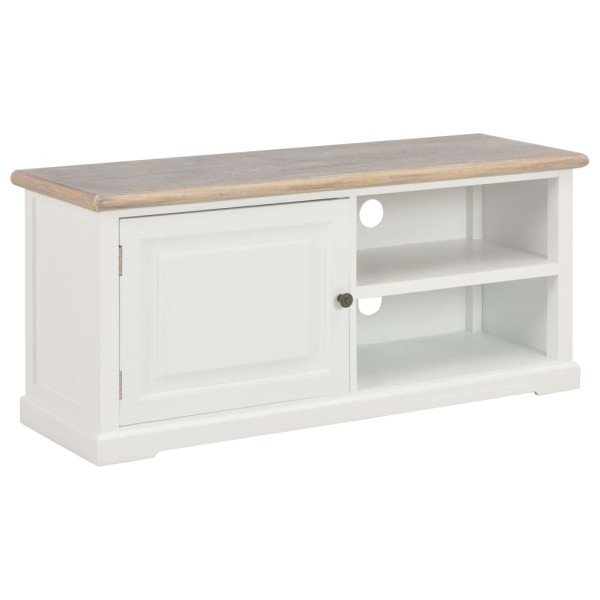 Mueble para el televisor de madera blanco 90x30x40 cm