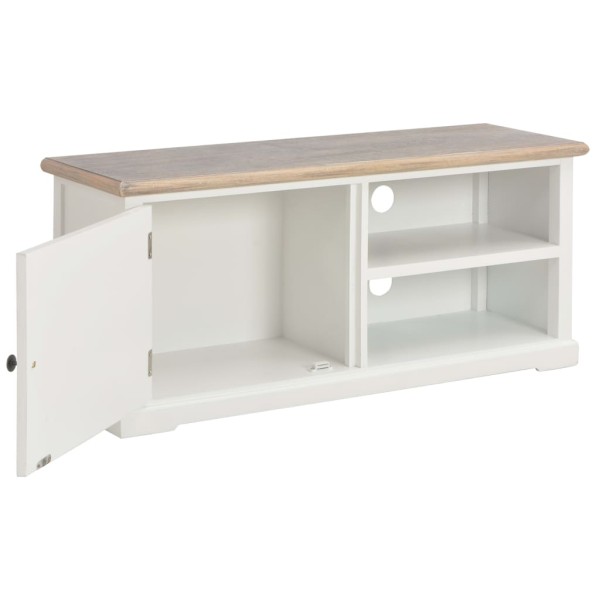 Mueble para el televisor de madera blanco 90x30x40 cm