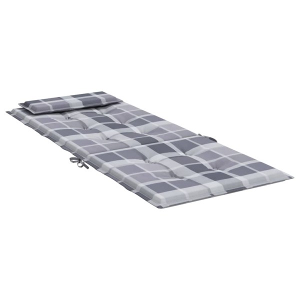 Cojines de silla respaldo alto 2 uds tela Oxford a cuadros gris