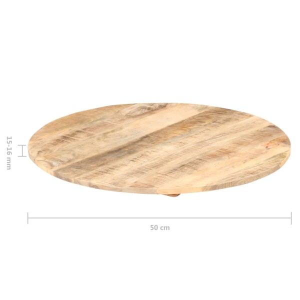 Superficie de mesa redonda madera maciza de mango 15-16 mm 50cm