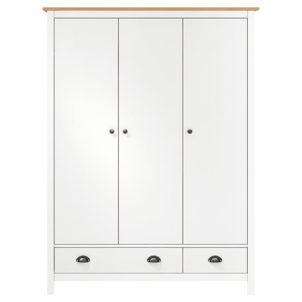 Armario de 3 puertas Hill Range madera pino blanco 127x50x170cm