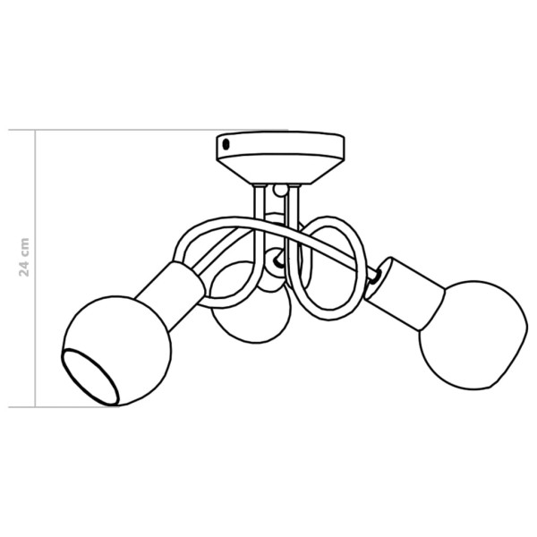 Lámpara de techo pantallas cerámica bol blanco 3 bombillas E14