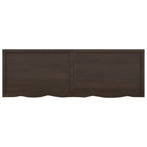 Estante pared madera roble tratada marrón oscuro 180x60x(2-4)cm