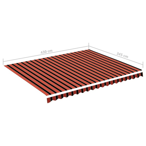 Tela de repuesto para toldo naranja y marrón 4,5x3,5 m