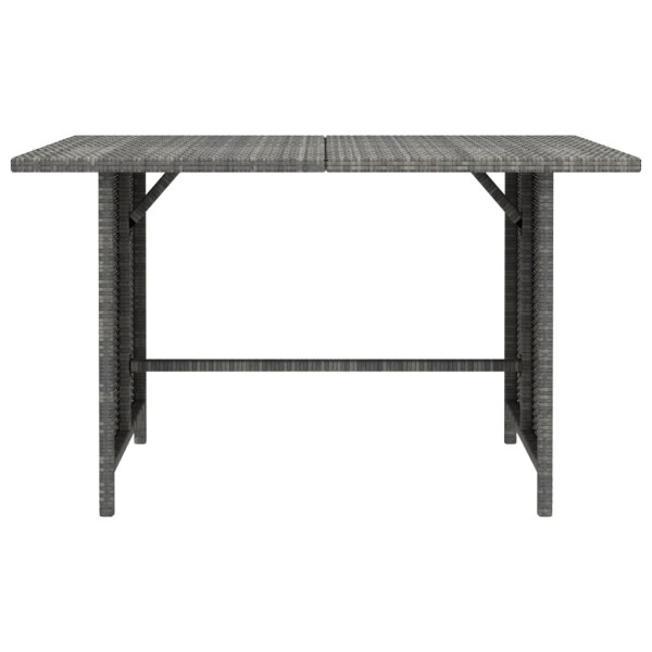 Mesa de jardín de ratán sintético gris 110x70x65 cm