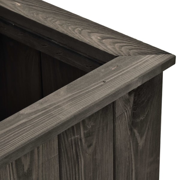 Arriate de madera maciza de pino gris oscuro 74x77x30 cm