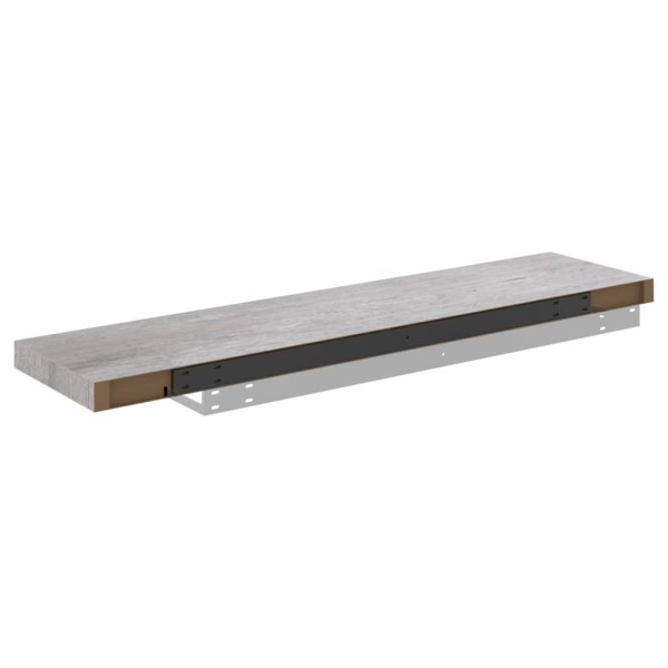 Estante flotante de pared gris hormigón MDF 90x23,5x3,8 cm