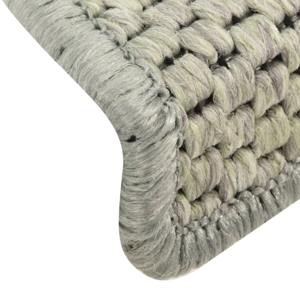 Alfombrilla autoadhesiva escalera sisal 15 uds gris 65x21x4 cm