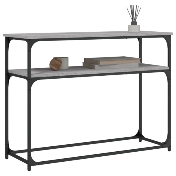 Mesa consola madera de ingeniería gris Sonoma 100x35,5x75 cm