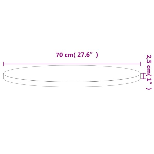 Tablero redondo de madera maciza de haya Ø70x2,5 cm