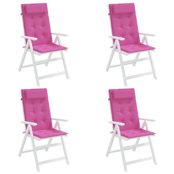 Cojines para silla con respaldo alto 4 uds tela Oxford rosa