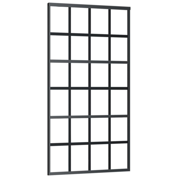 Puerta corredera ESG vidrio y aluminio negra 102x205 cm