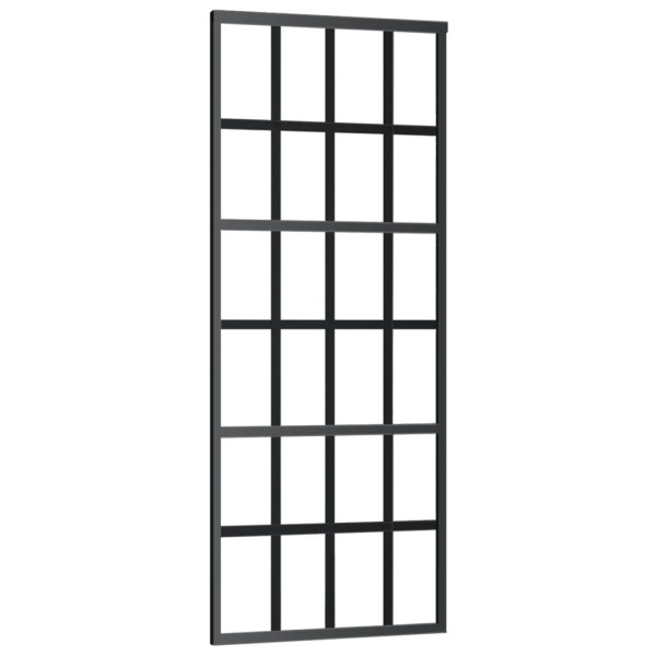 Puerta corredera ESG vidrio y aluminio negra 76x205 cm