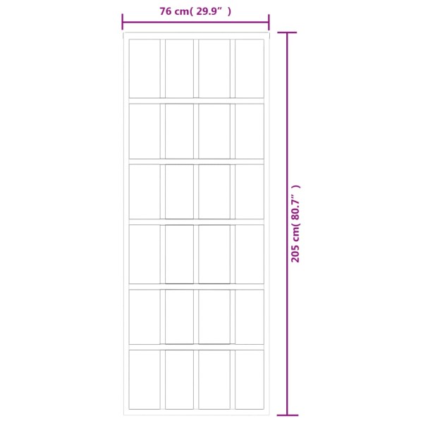 Puerta corredera ESG vidrio y aluminio negra 76x205 cm