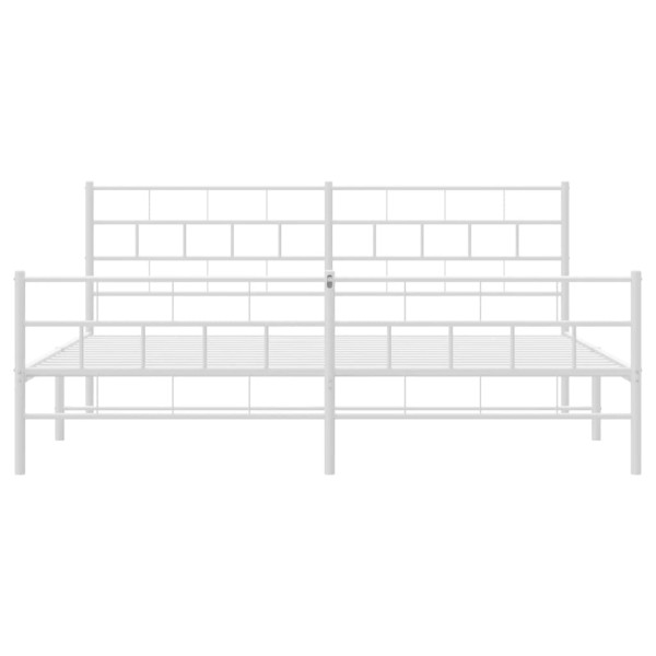 Estructura cama metal con cabecero y pie cama blanco 193x203 cm