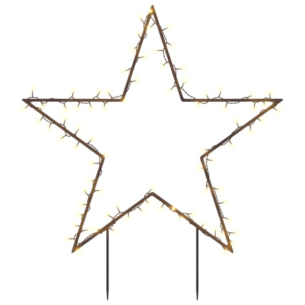 Estrella de luz decorativa Navidad con estacas 80 LED 60 cm