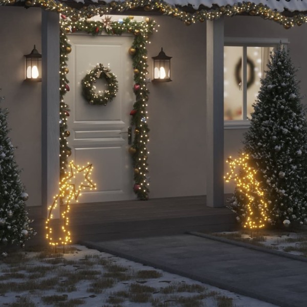 Estrella fugaz de luces Navidad con estacas 115 LED 89 cm