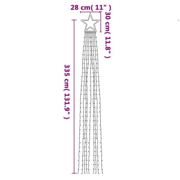 Luces para árbol de Navidad 320 LEDs blanco frío 375 cm