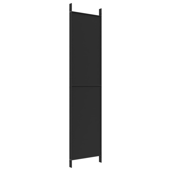 Biombo divisor de 4 paneles de tela negro 200x220 cm