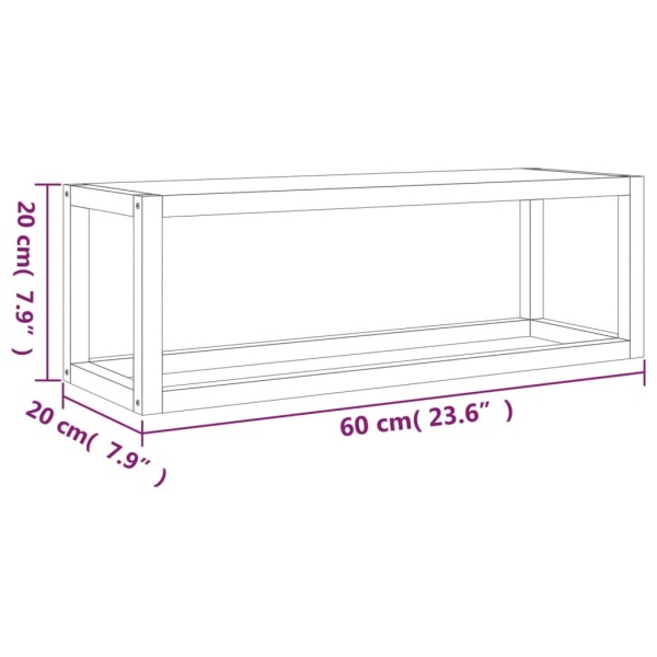 Toallero de madera maciza nogal 60x20x20 cm