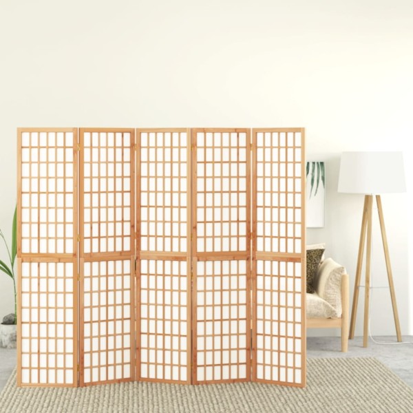 Biombo plegable con 5 paneles estilo japonés 200x170 cm