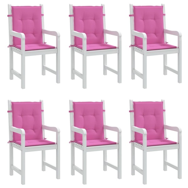 Cojines para silla con respaldo bajo 6 uds tela rosa