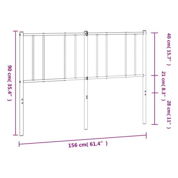 Cabecero de metal negro 150 cm