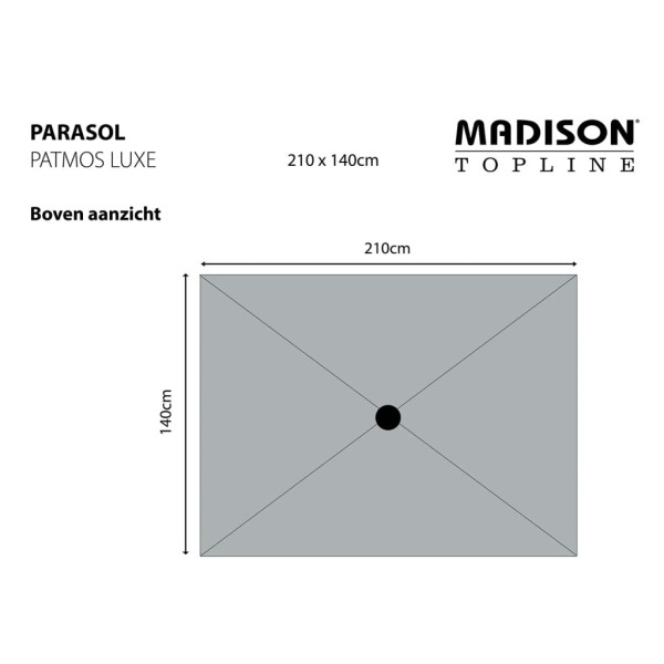 Madison Sombrilla Patmos Luxe rectangular 210x140 cm gris