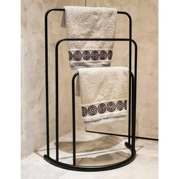 Bathroom Solutions Toallero de pie de metal negro 49,5x75 cm