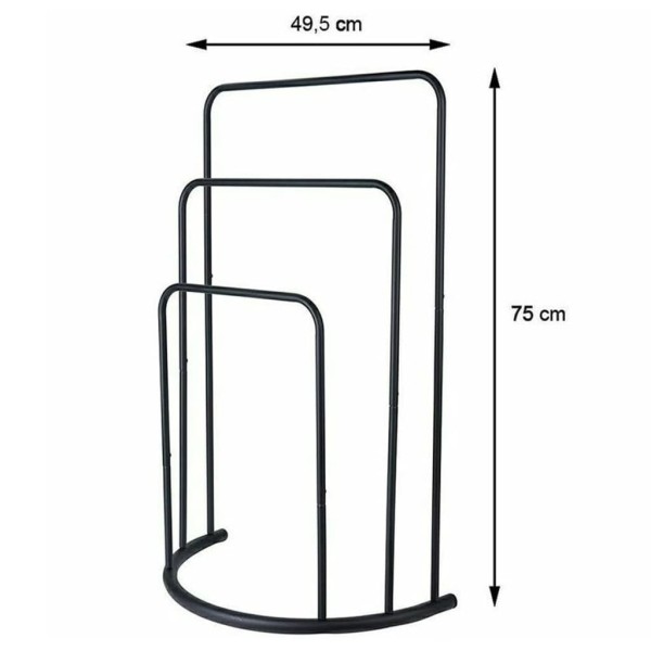 Bathroom Solutions Toallero de pie de metal negro 49,5x75 cm