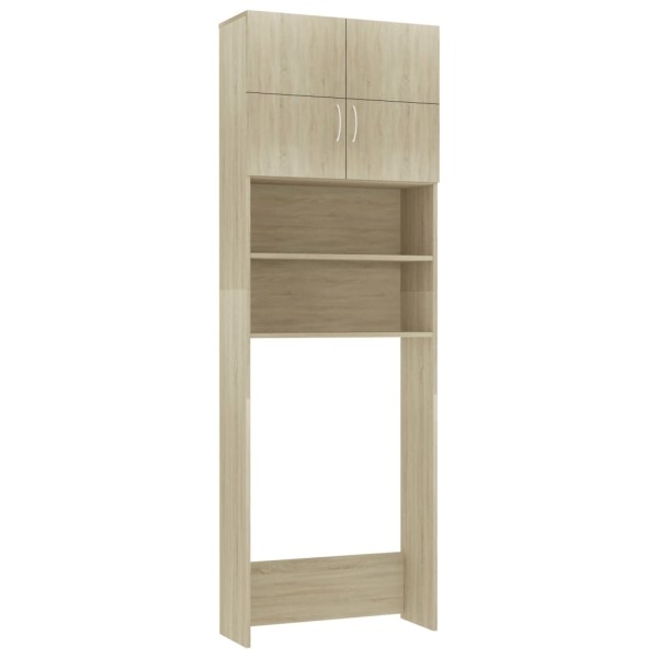 Armario de lavadora madera color roble sonoma 64x25,5x190 cm