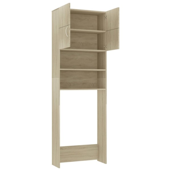 Armario de lavadora madera color roble sonoma 64x25,5x190 cm