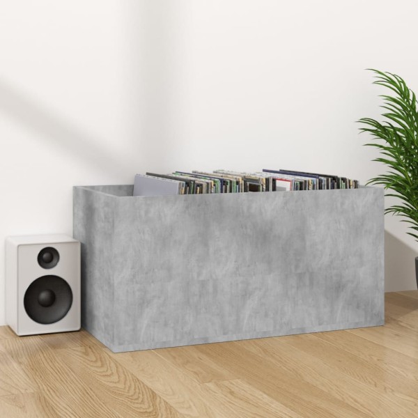 Caja para discos de vinilo madera contrachapada gris 71x34x36cm