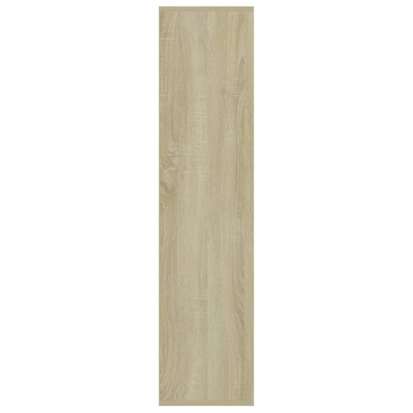 Estantería de madera contrachapada blanco y roble 50x25x106 cm