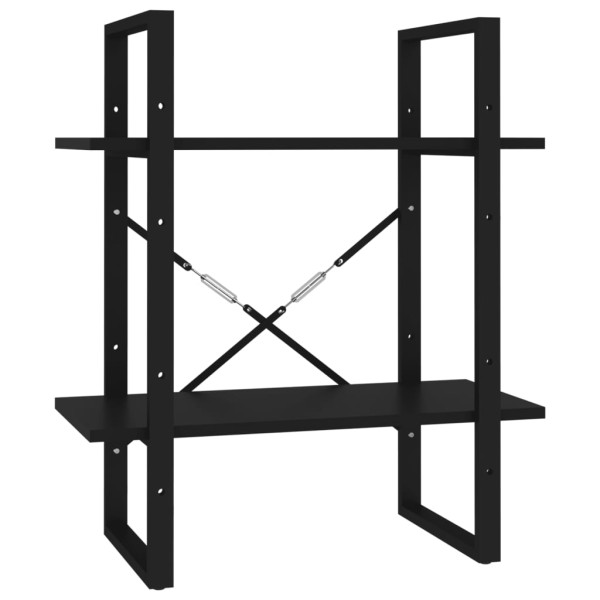 Estantería de 5 niveles madera de ingeniería negra 60x30x175 cm