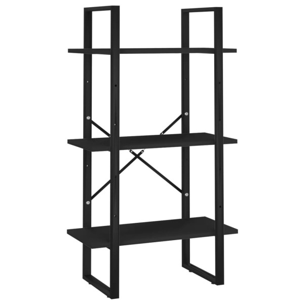 Estantería de 5 niveles madera de ingeniería negra 60x30x175 cm