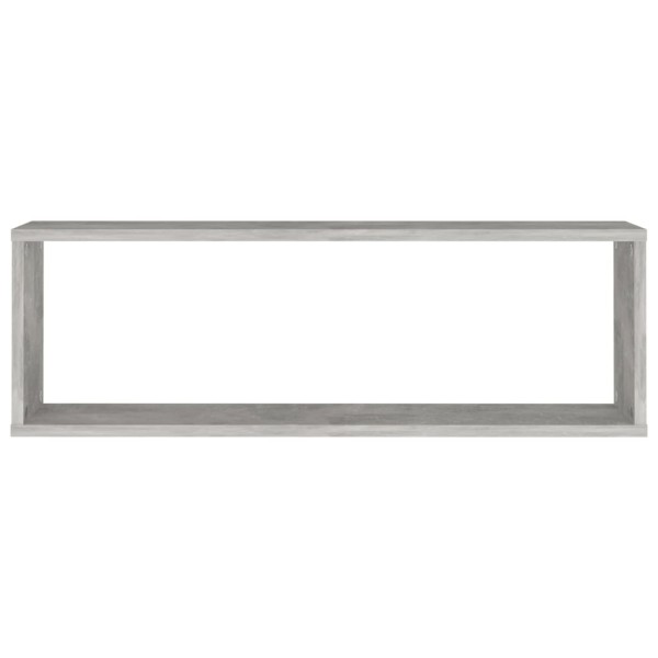 Estante de pared 4 uds contrachapado gris hormigón 80x15x26,5cm