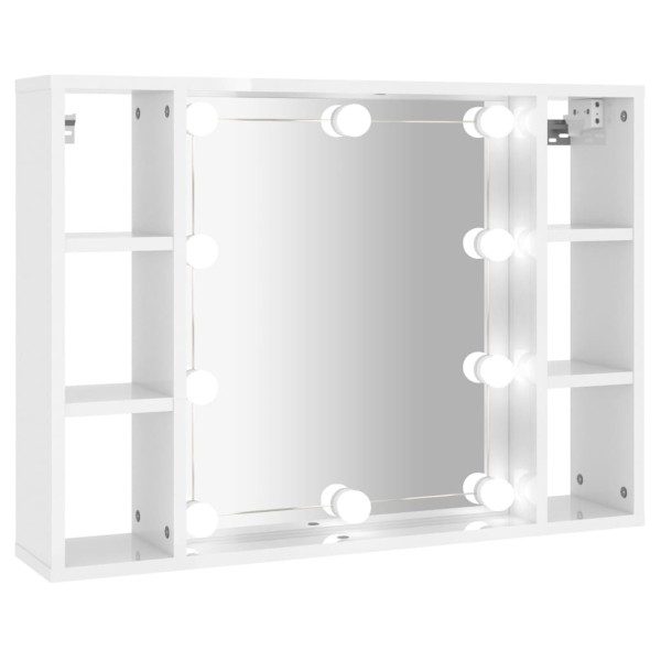 Mueble con espejo y LED blanco brillante 76x15x55 cm