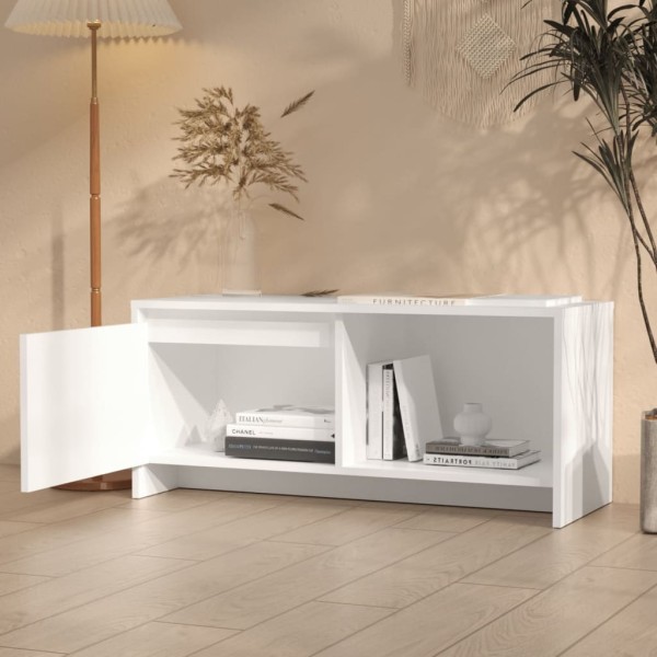 Mueble para TV de madera contrachapada blanco 90x35x40 cm