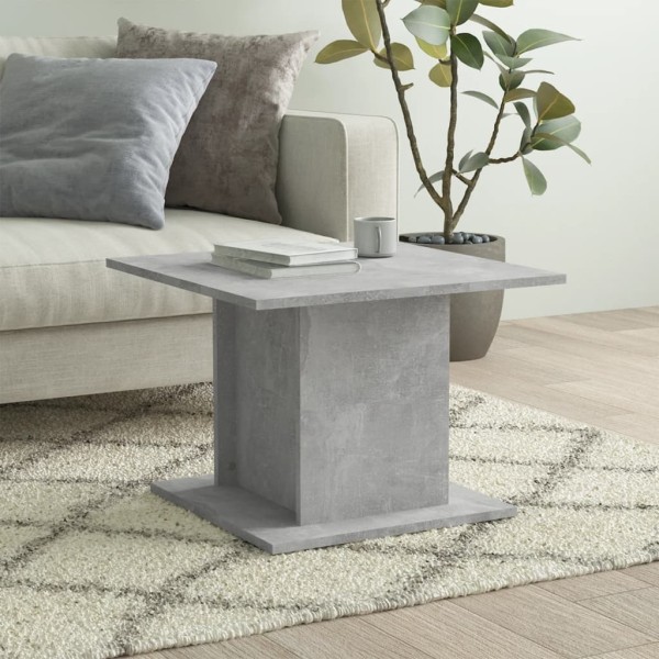 Mesa de centro de aglomerado gris hormigón 55,5x55,5x40 cm