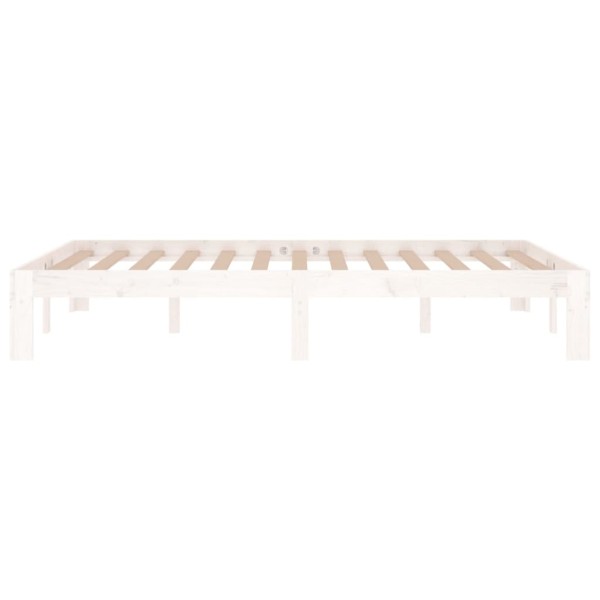 Estructura de cama madera maciza pequeña doble blanca 120x190cm