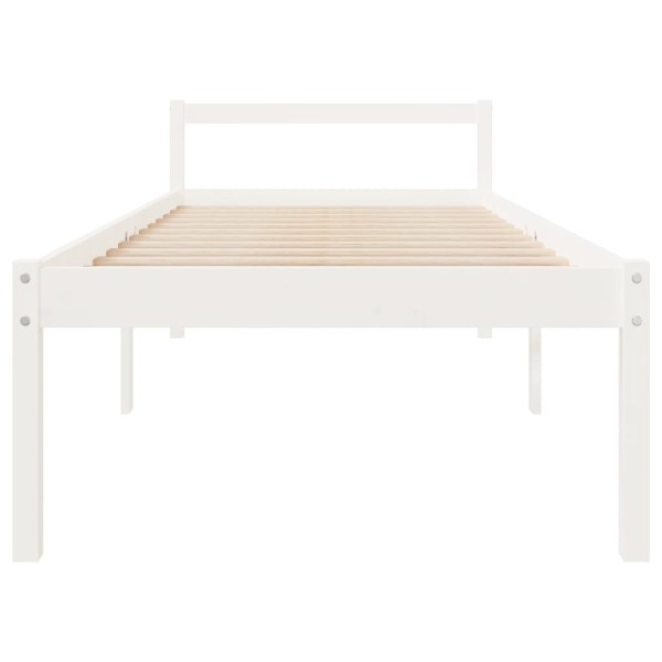 Cama de personas mayores madera maciza de pino blanca 75x190 cm